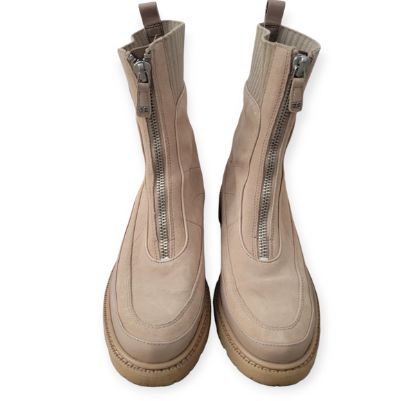 Sam Edelman Leone Lug Sole Chelsea Boot Sesame Tan Zip Up Boots Women Sz 10 M - Picture 5 of 13